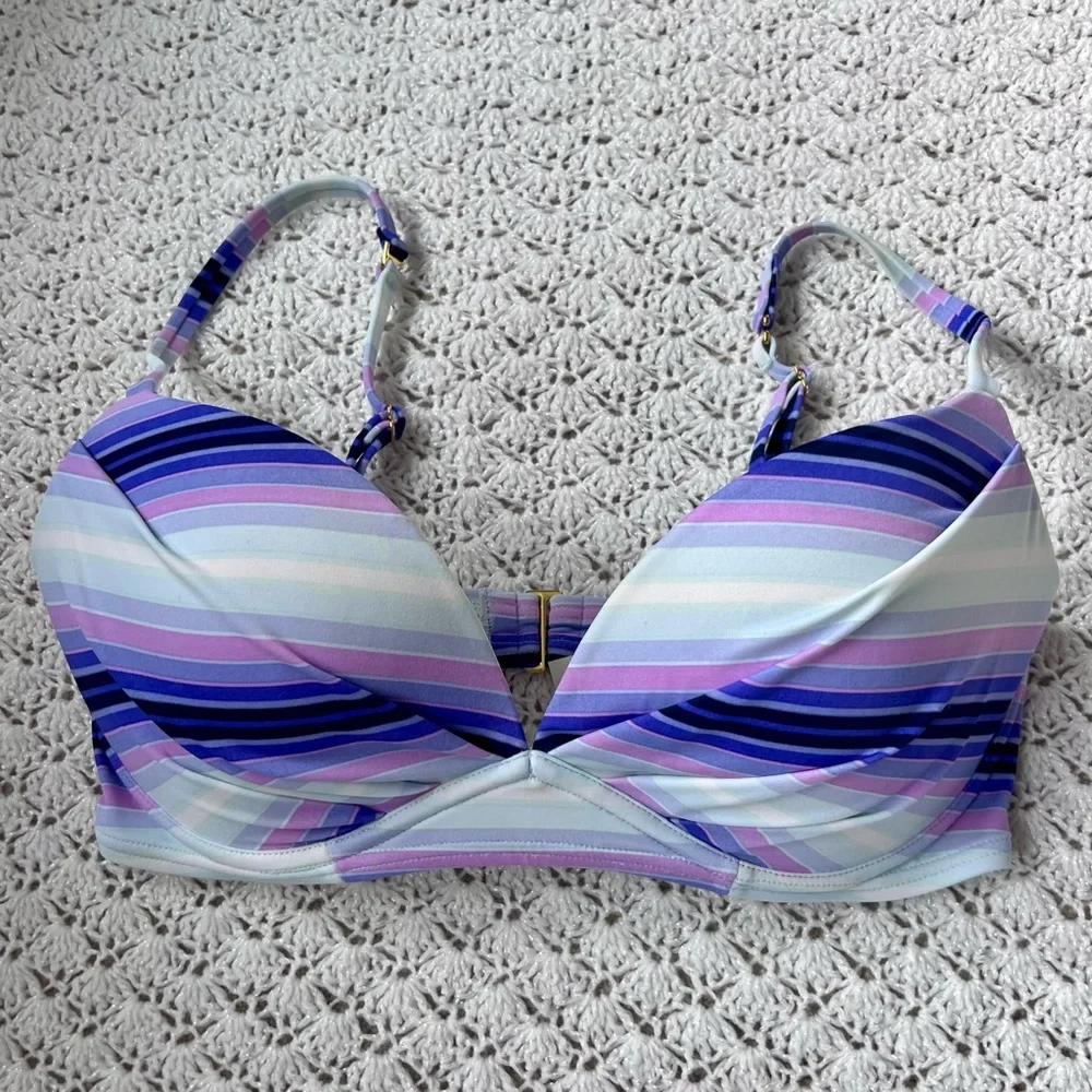 Victoria's Secret Angel Convertible Bikini Top- 32DD- Escape Stripe multicolor - Picture 3 of 11